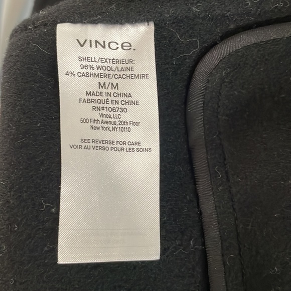 Authentic Vince wool/cashmere coat. All black. Size M. Pre-loved condition - Picture 5 of 5